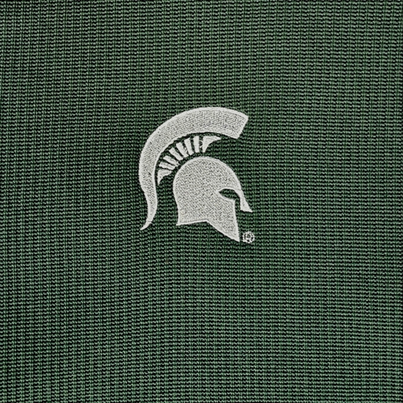 Michigan State Green & Gray Full-Zip Knit Jacket -  White Embroidered Logo  Sz L - Picture 2 of 5